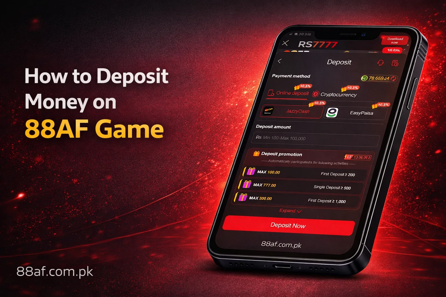 88af game deposit process