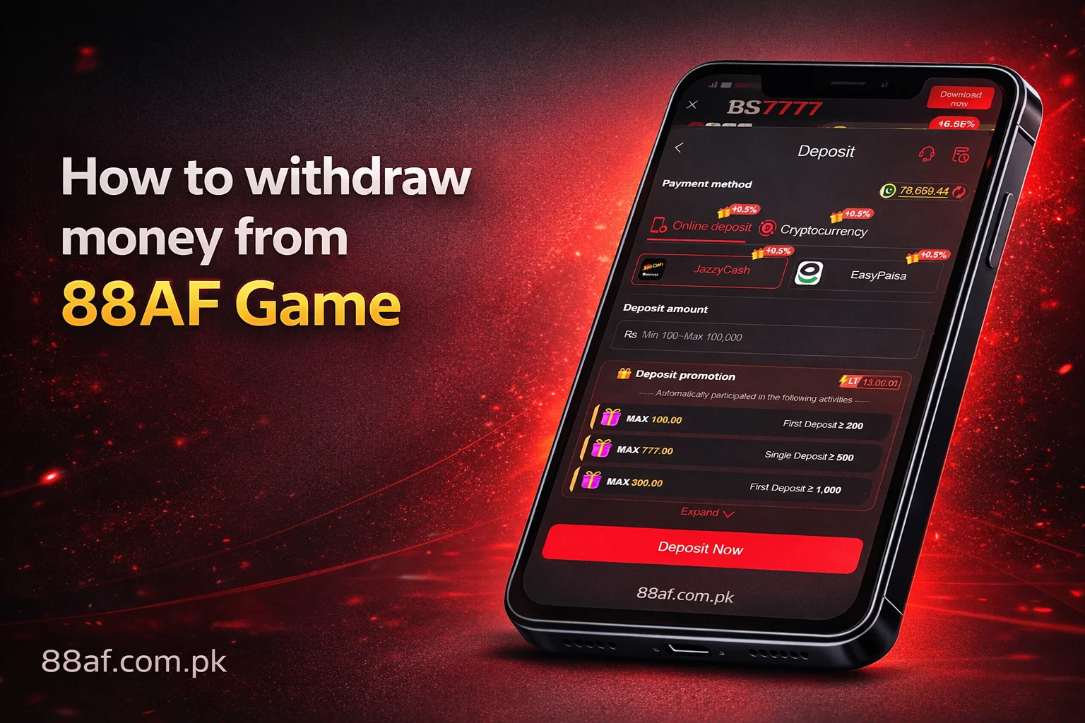 withdraw money from 88af game